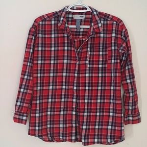 Old Navy Red Plaid Button Down